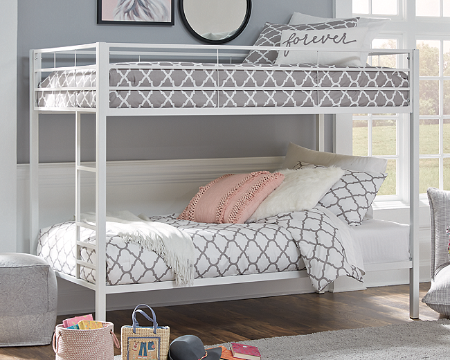 Metal bunk shop bed with trundle