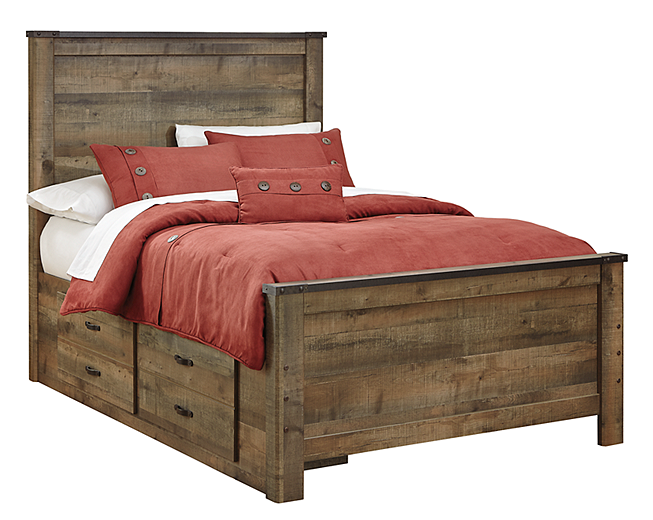 Trinell Panel Bed with 2 Storage Drawers Youth Brown B446 SI