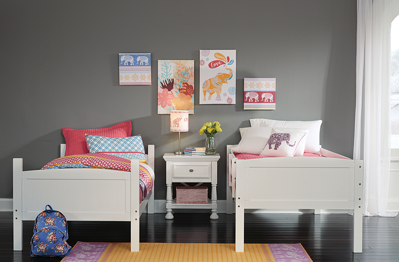 Kaslyn Twin over Twin Bunk Bed Youth White B502B15 SI
