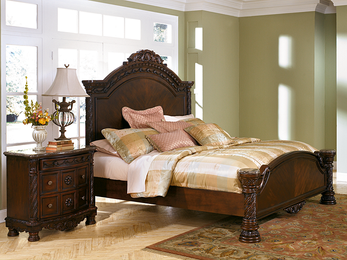North Shore Panel Bed Dark Brown B553 SI InspireLiving