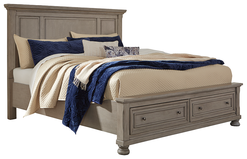 Lettner Panel Storage Bed Light Gray B733 SI InspireLiving