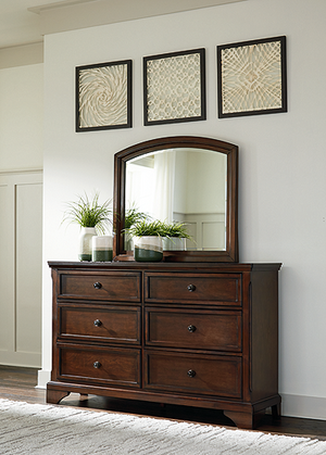 Brookbauer Dresser and Mirror Rustic Brown B767B1 SI