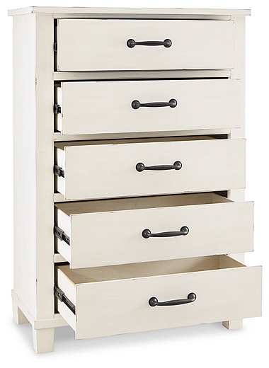 Braunter Chest of Drawers - Aged White (B792-46-SI)