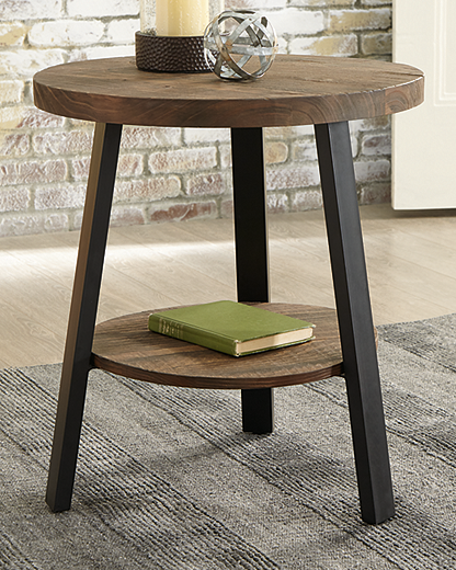 Chanzen End Table - Brown/Black (T282-6-SI) - InspireLiving
