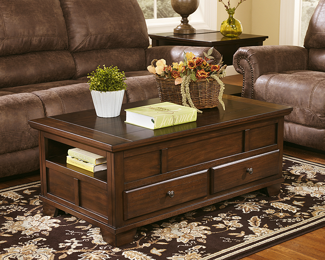 Gately Coffee Table with Lift Top Medium Brown T845 SI