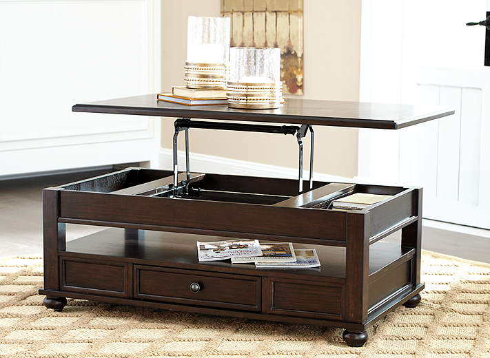 Barilanni Coffee Table with Lift Top Dark Brown T934 9 SI