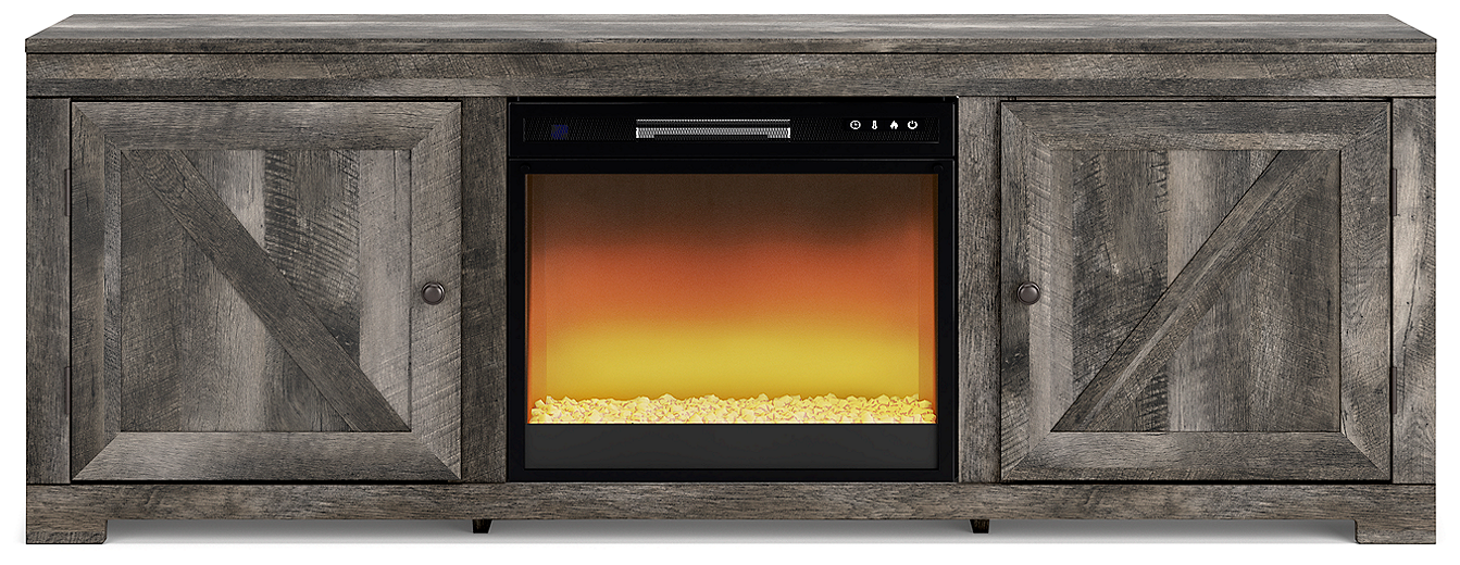Wynnlow tv stand with cheap fireplace