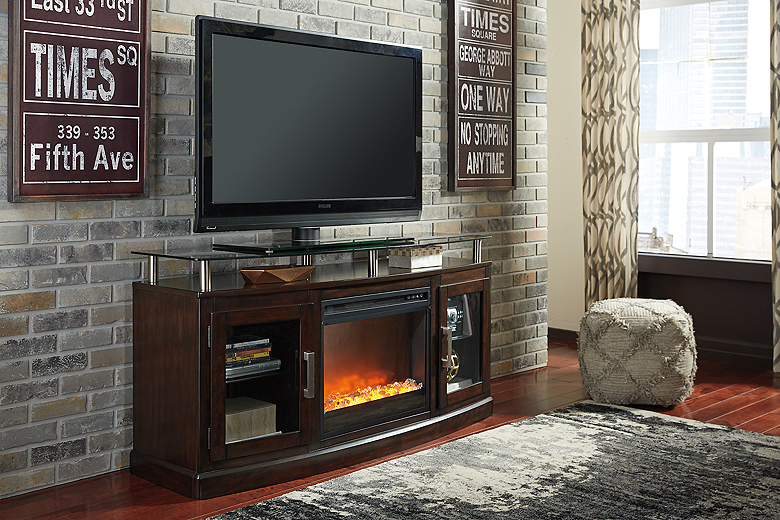 Chanceen 60 TV Stand with Electric Fireplace W757 SI InspireLiving