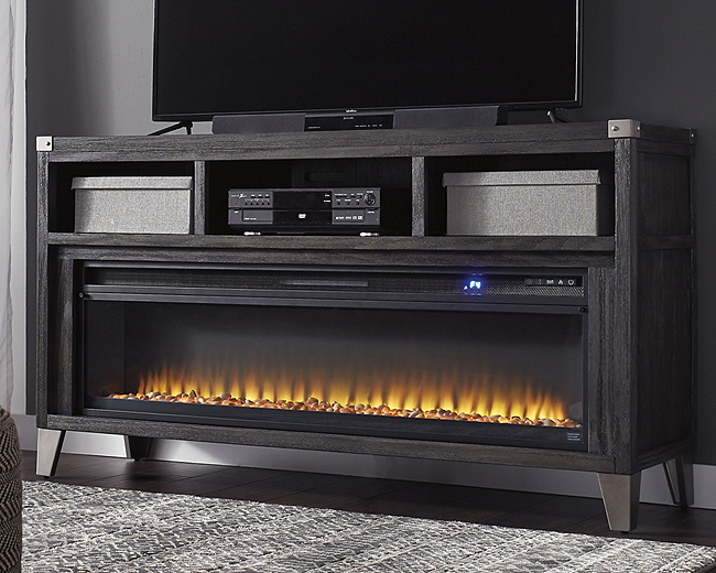 Todoe 65 TV Stand with Electric Fireplace W901W1 SI InspireLiving
